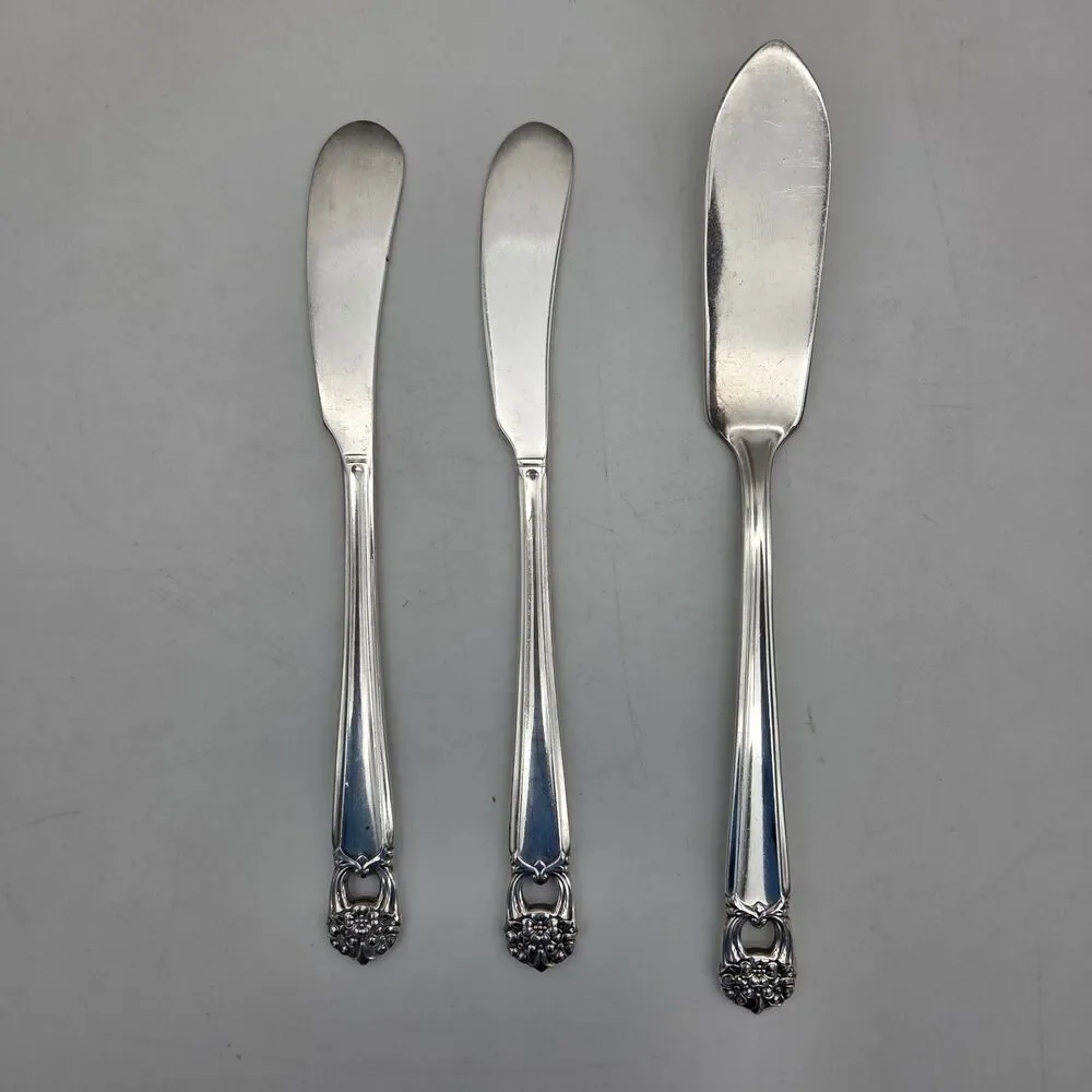 1847 Rogers Bros Eternally Yours Silverplate Butter Knife Spreader Lot 3pc 1941
